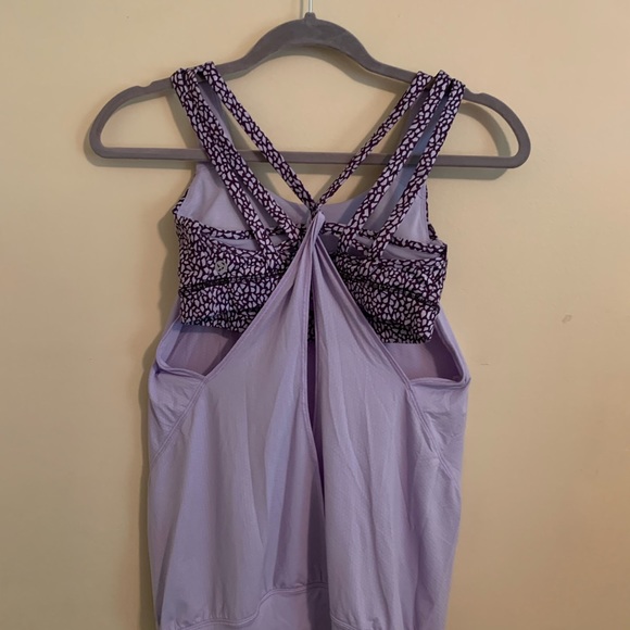Lululemon purple leopard print workout tank top - Picture 3 of 9